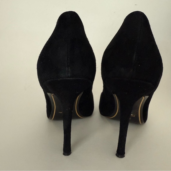 Charles Jourdan Black Suede Heels Pointed Toe Stiletto Heel - Picture 9 of 13